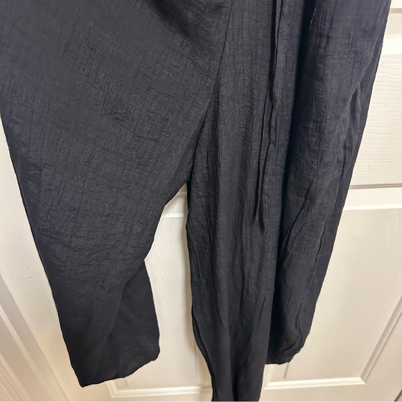 Halara Black Spaghetti Strap Backless Lace Up Side Pocket Resort Jumpsuit Size M - Picture 5 of 8